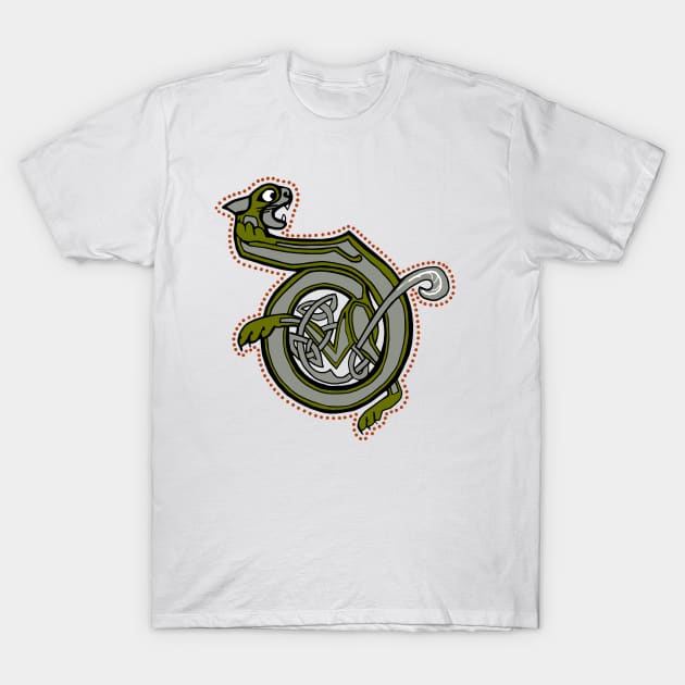 Celtic Cat Letter D T-Shirt by Donnahuntriss